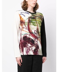 mehrfarbiges bedrucktes Langarmshirt von Yohji Yamamoto