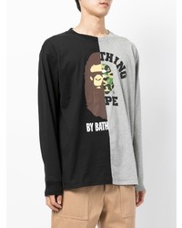 mehrfarbiges bedrucktes Langarmshirt von A Bathing Ape