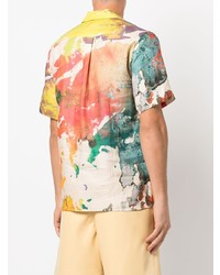 mehrfarbiges bedrucktes Leinen Kurzarmhemd von Vilebrequin