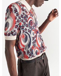 mehrfarbiges bedrucktes Polohemd von Prada