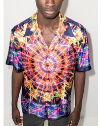 mehrfarbiges bedrucktes Seide Kurzarmhemd von Dolce & Gabbana