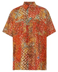 mehrfarbiges bedrucktes Seide Kurzarmhemd von Burberry