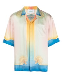 mehrfarbiges bedrucktes Seide Kurzarmhemd von Casablanca