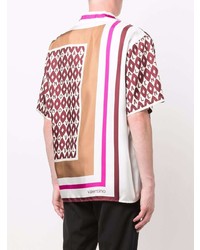 mehrfarbiges bedrucktes Seide Kurzarmhemd von Valentino