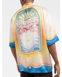 mehrfarbiges bedrucktes Seide Kurzarmhemd von Casablanca