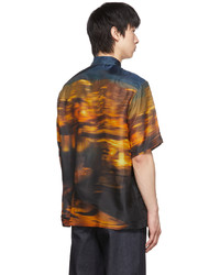 mehrfarbiges bedrucktes Seide Kurzarmhemd von Dries Van Noten