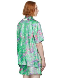 mehrfarbiges bedrucktes Seide Kurzarmhemd von Stella McCartney