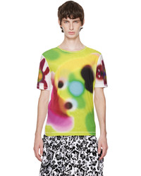 mehrfarbiges bedrucktes T-Shirt mit einem Rundhalsausschnitt aus Netzstoff von Chopova Lowena