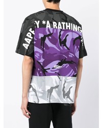 mehrfarbiges bedrucktes T-Shirt mit einem Rundhalsausschnitt von AAPE BY A BATHING APE