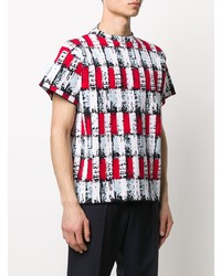 mehrfarbiges bedrucktes T-Shirt mit einem Rundhalsausschnitt von Namacheko