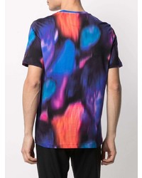 mehrfarbiges bedrucktes T-Shirt mit einem Rundhalsausschnitt von Paul Smith