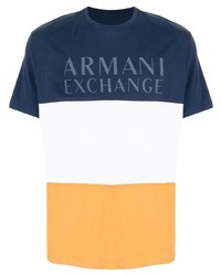 mehrfarbiges bedrucktes T-Shirt mit einem Rundhalsausschnitt von Armani Exchange