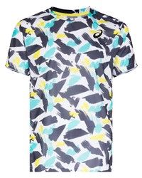 mehrfarbiges bedrucktes T-Shirt mit einem Rundhalsausschnitt von Asics