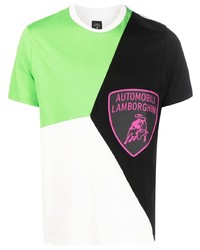 mehrfarbiges bedrucktes T-Shirt mit einem Rundhalsausschnitt von Automobili Lamborghini