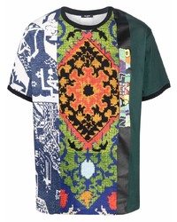 mehrfarbiges bedrucktes T-Shirt mit einem Rundhalsausschnitt von Balmain