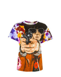 mehrfarbiges bedrucktes T-Shirt mit einem Rundhalsausschnitt von Christopher Kane