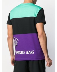 mehrfarbiges bedrucktes T-Shirt mit einem Rundhalsausschnitt von VERSACE JEANS COUTURE