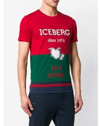 mehrfarbiges bedrucktes T-Shirt mit einem Rundhalsausschnitt von Iceberg