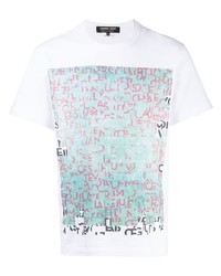 mehrfarbiges bedrucktes T-Shirt mit einem Rundhalsausschnitt von Comme des Garcons Homme Deux