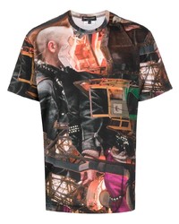 mehrfarbiges bedrucktes T-Shirt mit einem Rundhalsausschnitt von Comme Des Garcons Homme Plus