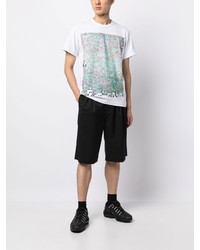 mehrfarbiges bedrucktes T-Shirt mit einem Rundhalsausschnitt von Comme des Garcons Homme Deux