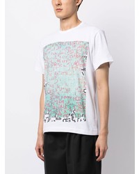 mehrfarbiges bedrucktes T-Shirt mit einem Rundhalsausschnitt von Comme des Garcons Homme Deux