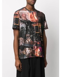 mehrfarbiges bedrucktes T-Shirt mit einem Rundhalsausschnitt von Comme Des Garcons Homme Plus