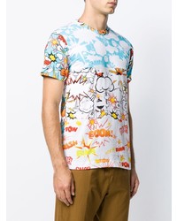 mehrfarbiges bedrucktes T-Shirt mit einem Rundhalsausschnitt von Comme Des Garcons SHIRT