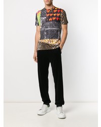 mehrfarbiges bedrucktes T-Shirt mit einem Rundhalsausschnitt von Versace