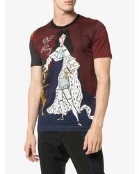 mehrfarbiges bedrucktes T-Shirt mit einem Rundhalsausschnitt von Dolce & Gabbana