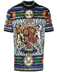 mehrfarbiges bedrucktes T-Shirt mit einem Rundhalsausschnitt von Dolce & Gabbana