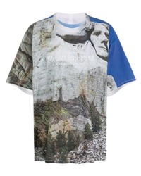 mehrfarbiges bedrucktes T-Shirt mit einem Rundhalsausschnitt von Doublet