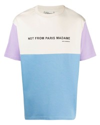 mehrfarbiges bedrucktes T-Shirt mit einem Rundhalsausschnitt von Drôle De Monsieur