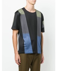 mehrfarbiges bedrucktes T-Shirt mit einem Rundhalsausschnitt von Issey Miyake Men