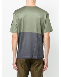 mehrfarbiges bedrucktes T-Shirt mit einem Rundhalsausschnitt von Issey Miyake Men