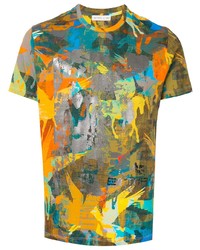 mehrfarbiges bedrucktes T-Shirt mit einem Rundhalsausschnitt von Etro