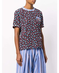 mehrfarbiges bedrucktes T-Shirt mit einem Rundhalsausschnitt von Marni