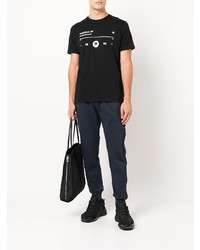 mehrfarbiges bedrucktes T-Shirt mit einem Rundhalsausschnitt von Moose Knuckles