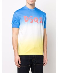 mehrfarbiges bedrucktes T-Shirt mit einem Rundhalsausschnitt von DSQUARED2