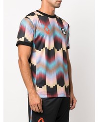 mehrfarbiges bedrucktes T-Shirt mit einem Rundhalsausschnitt von Marcelo Burlon County of Milan