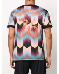 mehrfarbiges bedrucktes T-Shirt mit einem Rundhalsausschnitt von Marcelo Burlon County of Milan