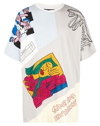 mehrfarbiges bedrucktes T-Shirt mit einem Rundhalsausschnitt von Haculla