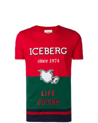 mehrfarbiges bedrucktes T-Shirt mit einem Rundhalsausschnitt von Iceberg