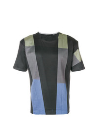mehrfarbiges bedrucktes T-Shirt mit einem Rundhalsausschnitt von Issey Miyake Men