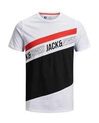 mehrfarbiges bedrucktes T-Shirt mit einem Rundhalsausschnitt von Jack & Jones