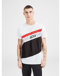 mehrfarbiges bedrucktes T-Shirt mit einem Rundhalsausschnitt von Jack & Jones