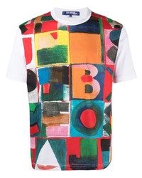 mehrfarbiges bedrucktes T-Shirt mit einem Rundhalsausschnitt von Junya Watanabe MAN