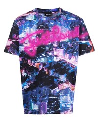 mehrfarbiges bedrucktes T-Shirt mit einem Rundhalsausschnitt von Just Cavalli