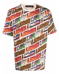 mehrfarbiges bedrucktes T-Shirt mit einem Rundhalsausschnitt von Lanvin