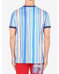 mehrfarbiges bedrucktes T-Shirt mit einem Rundhalsausschnitt von Dolce & Gabbana